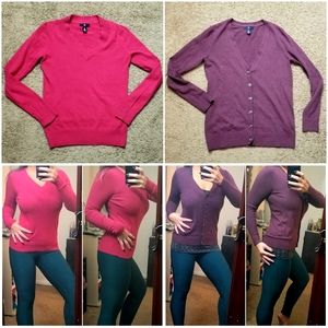 BUNDLE 2 Gap small sweaters cardigan pink purple